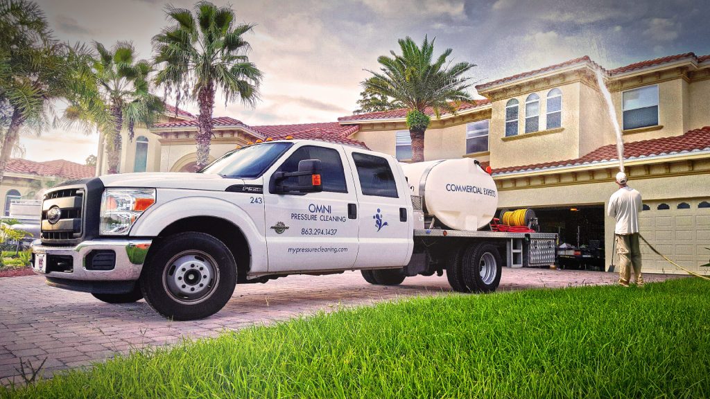 pressure washing truck clean logo